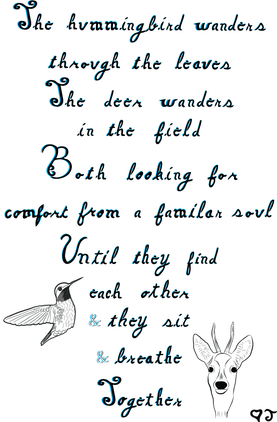 hand lettered poem that brings comfort to loss