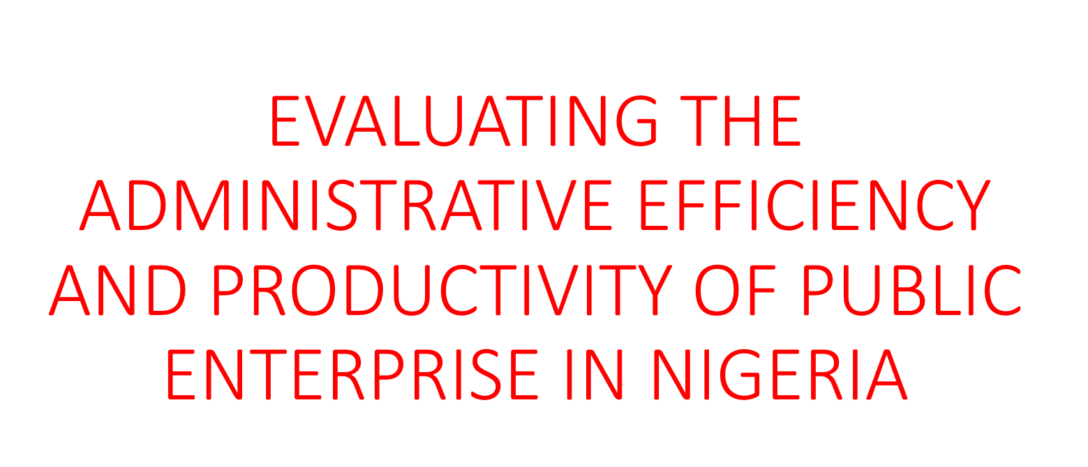 EVALUATING THE ADMINISTRATIVE EFFICIENCY AND PRODUCTIVITY OF PUBLIC ENTERPRISE I