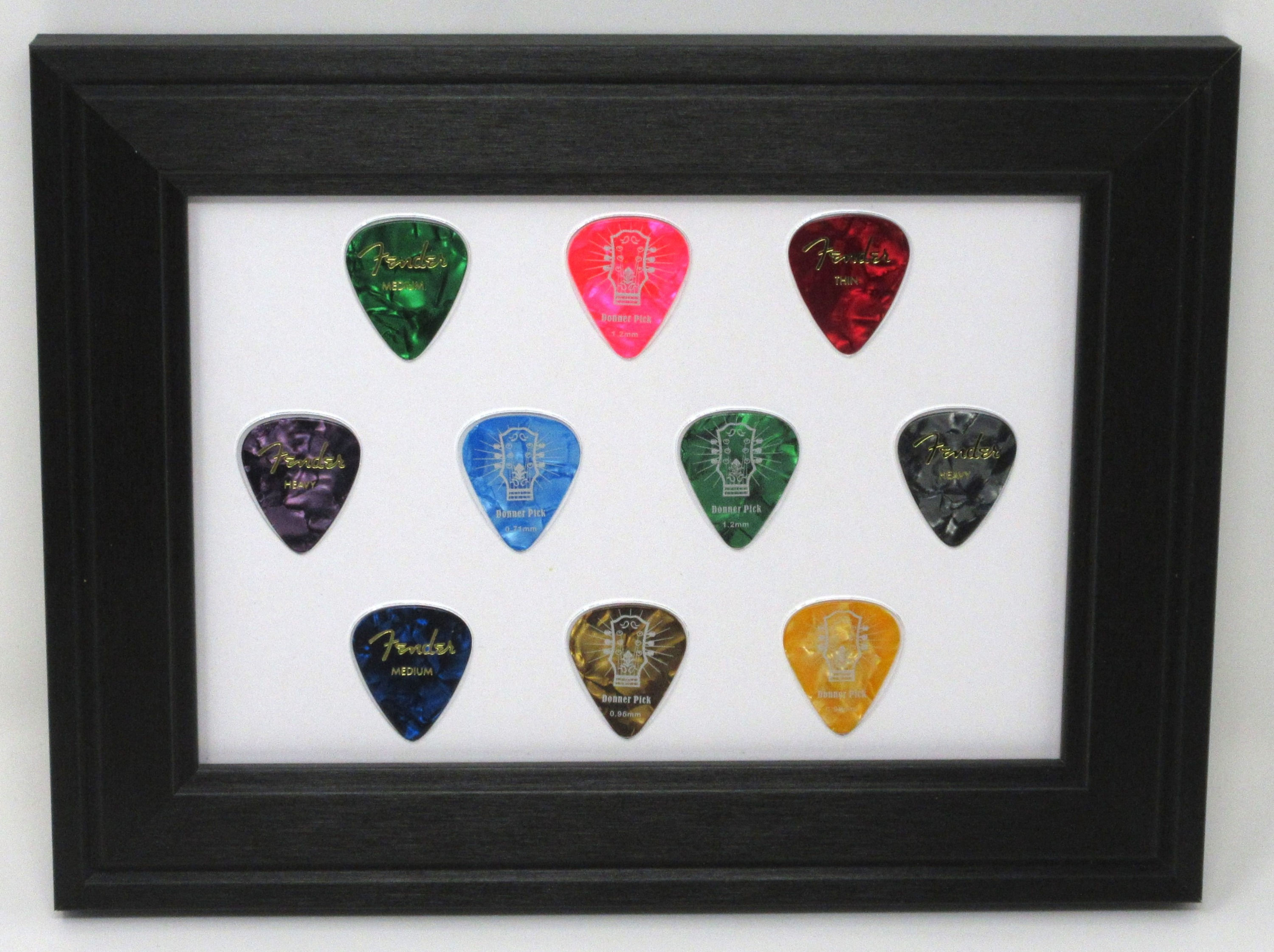 10 Guitar Pick Display Frame, USA Made, Picks NOT Included