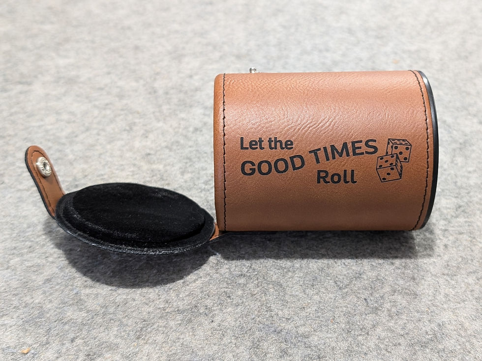 Thumbnail: Personalized Leatherette Dice Cup with Storage Compartment