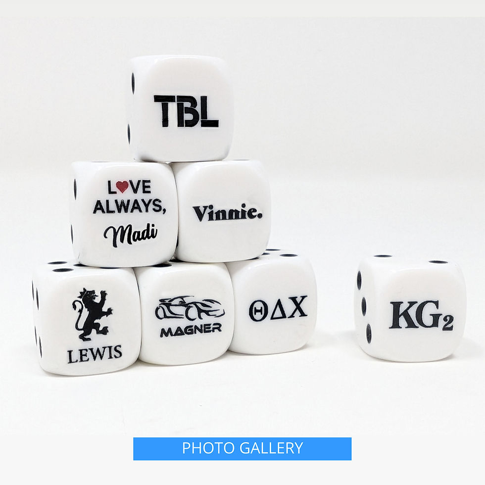 Thumbnail: Personalized 16mm (5/8”) Opaque White Dice with Customizable 1-spot