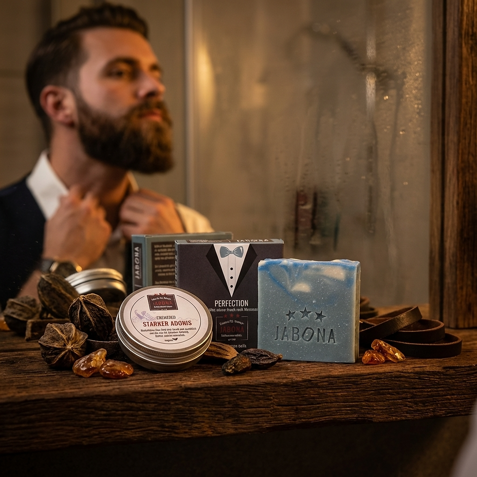 Miniaturbild: Duftset Verführung, Seife Perfecion, Deocreme Starker Adonis, für Männer, Seifenmanufaktur Jabona