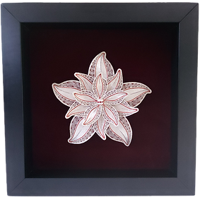 silver/red lily framed, flower art and gifts collection