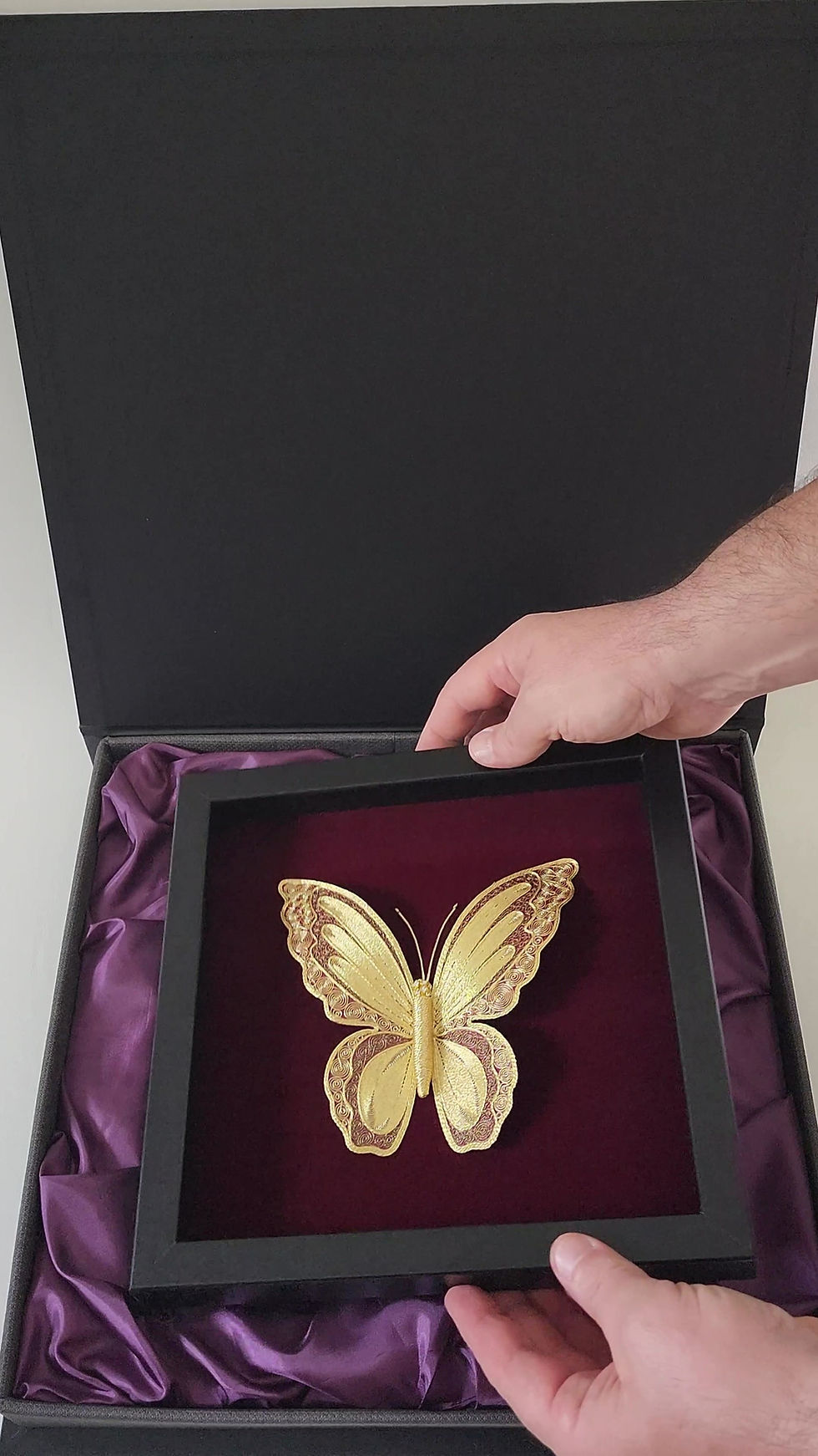 Thumbnail: Framed Gold Melissa Butterfly Art Gift