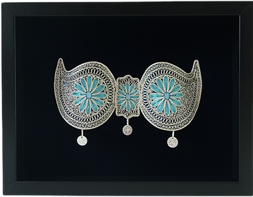 framed traditional folklore belt, heritage art and gifts collection