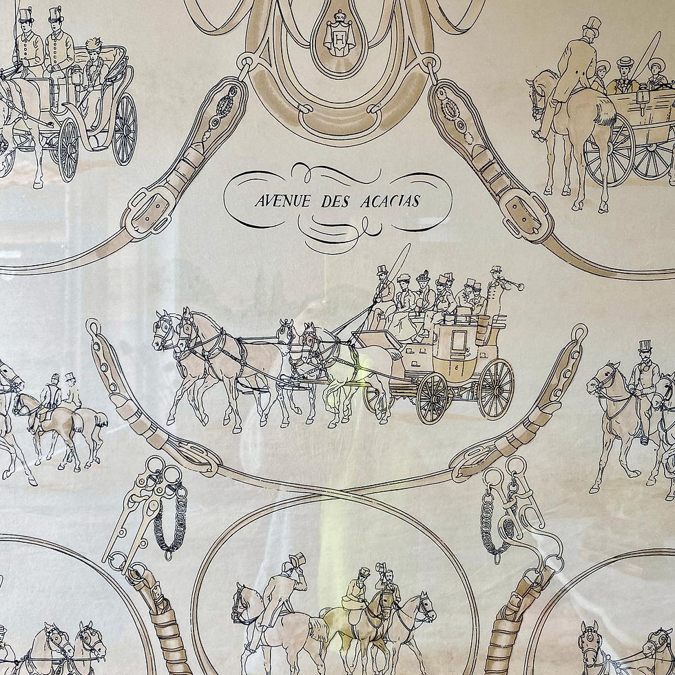 Thumbnail: Framed vintage Hermes silk scarf
