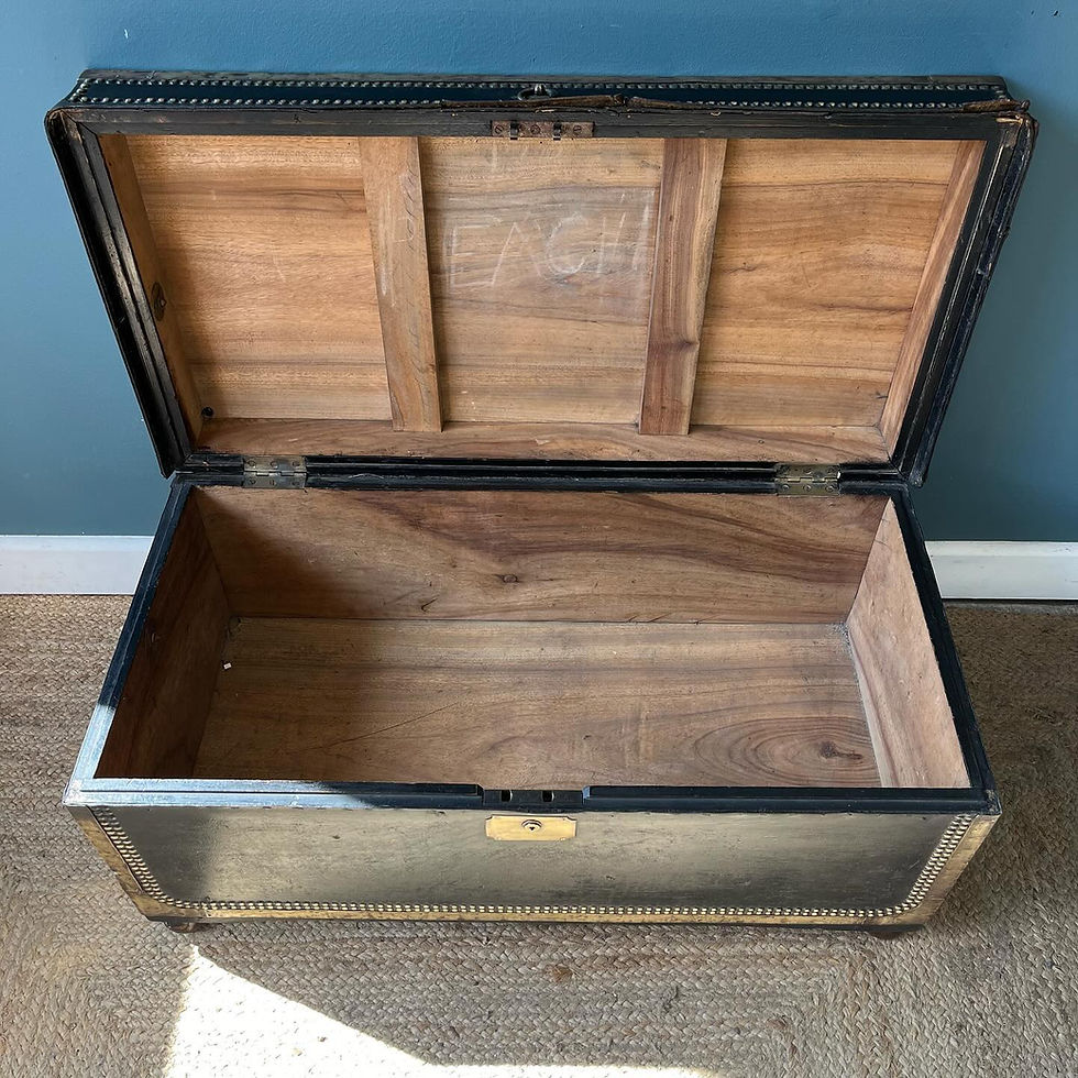 Thumbnail: Regency leather bound travelling trunk