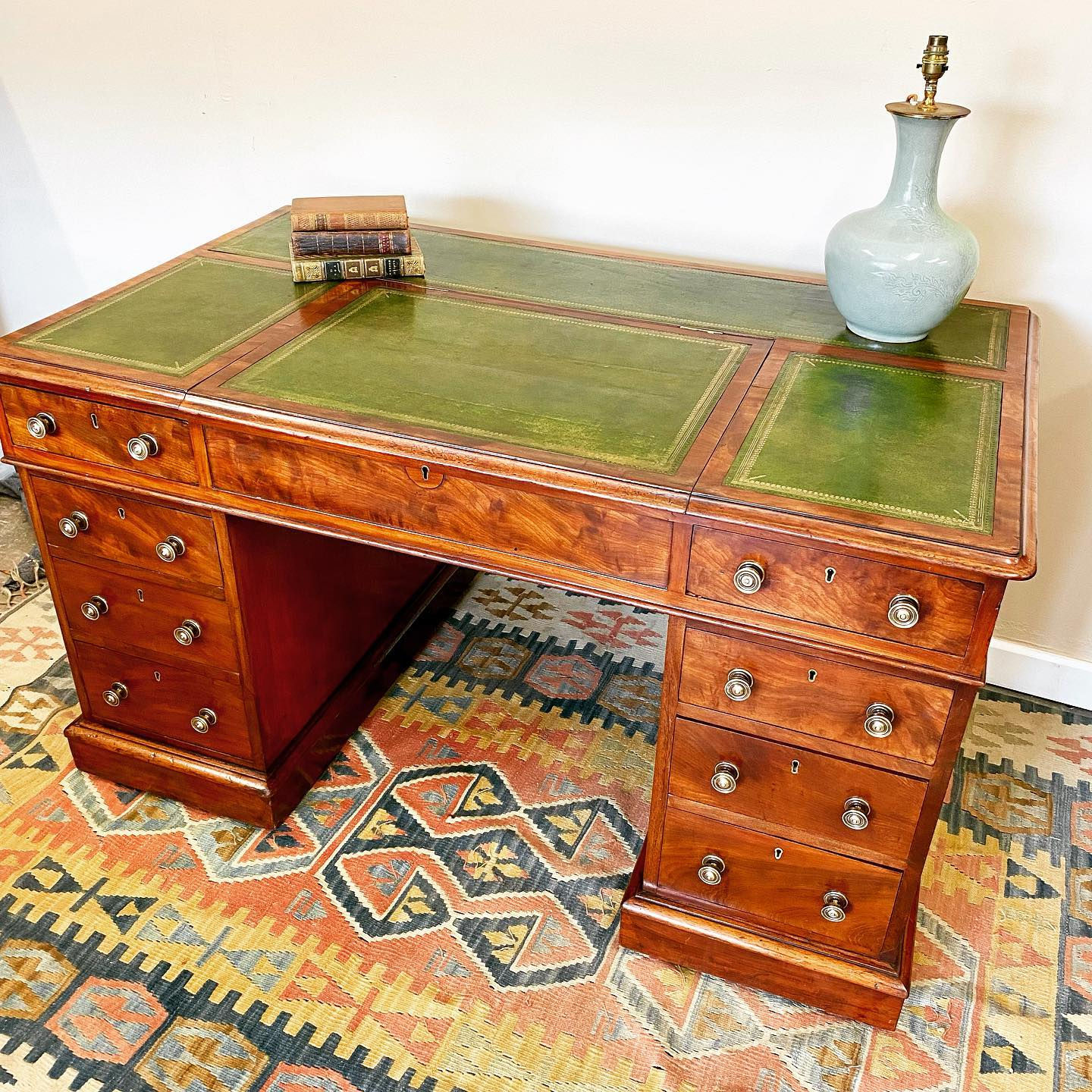 19th century mahogany pedestal desk