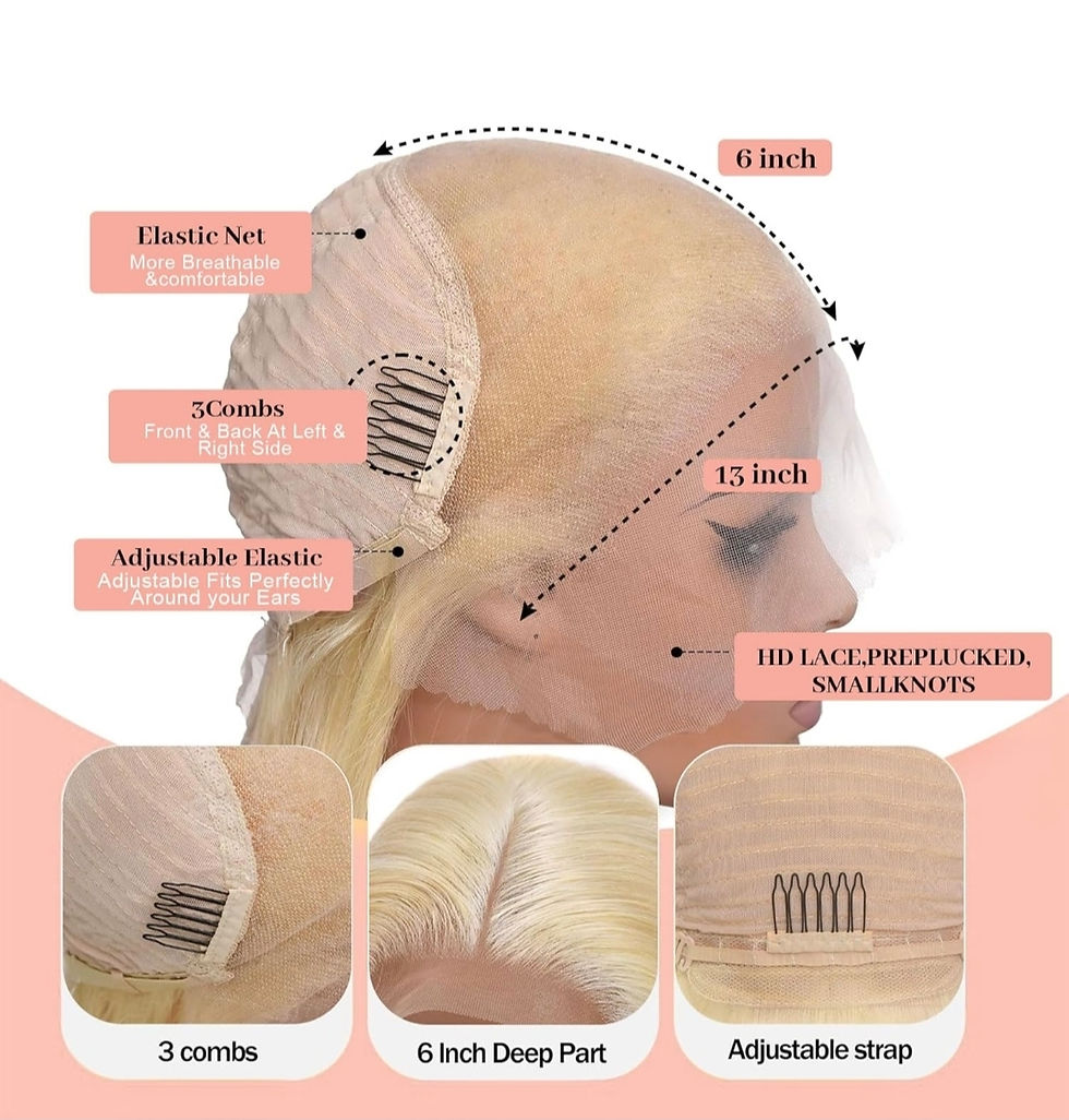 Thumbnail: Blonde wig human hair