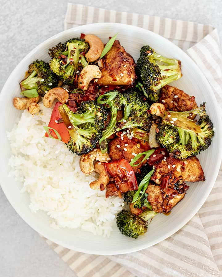 Asian Sheet Pan Cashew Tofu