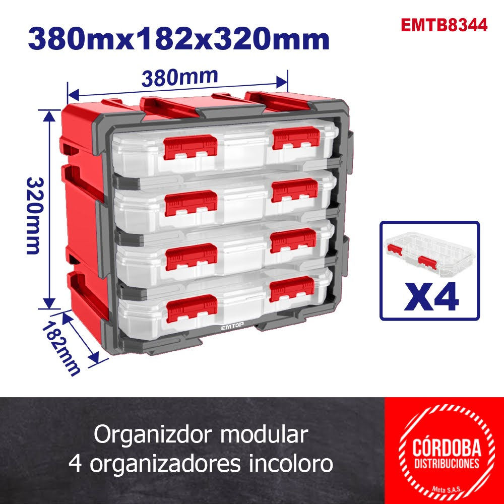 Organizador modular 4 organizadores incoloro EMTB8344