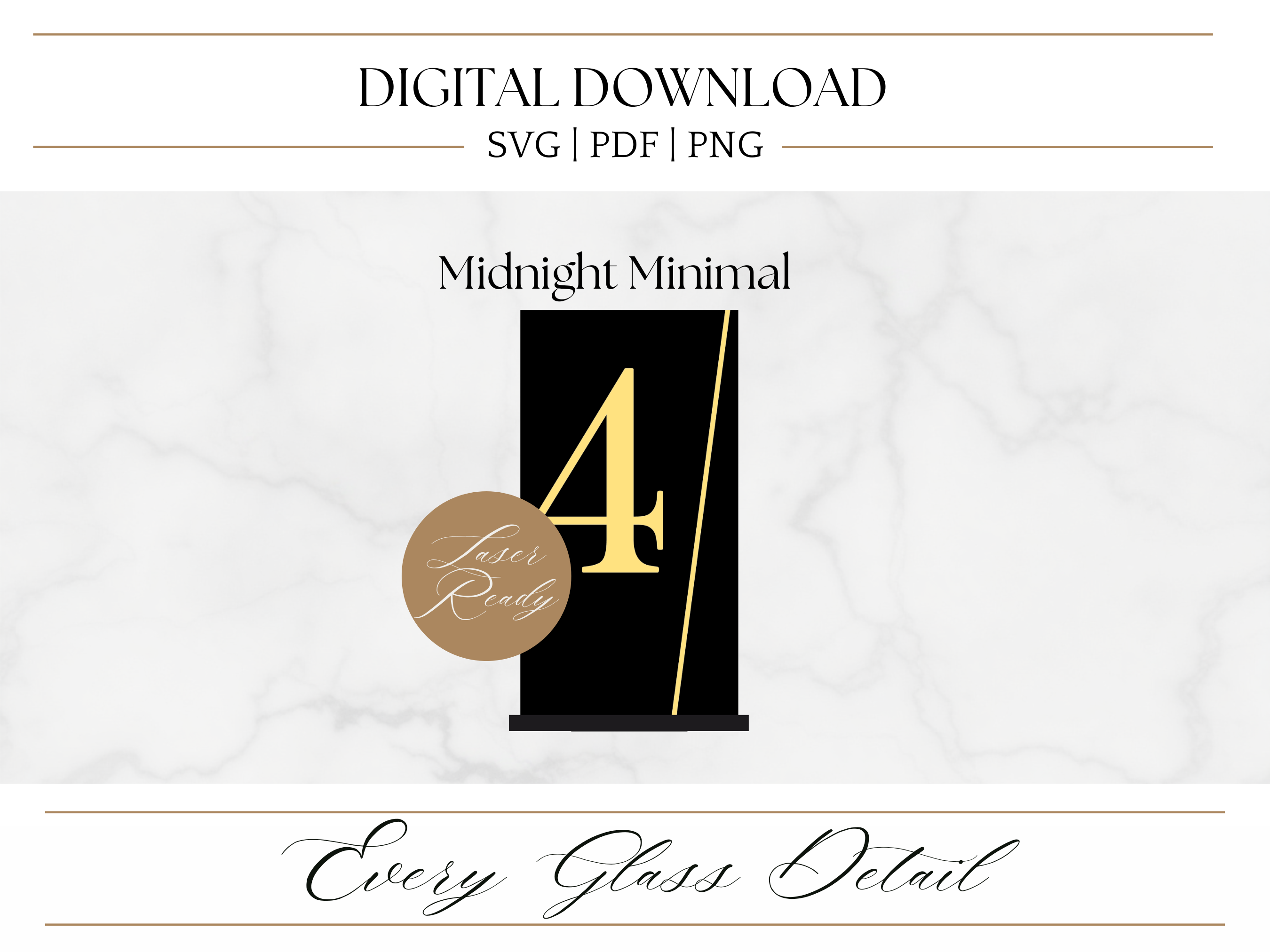 Midnight Minimal Table Numbers (Digital Download)