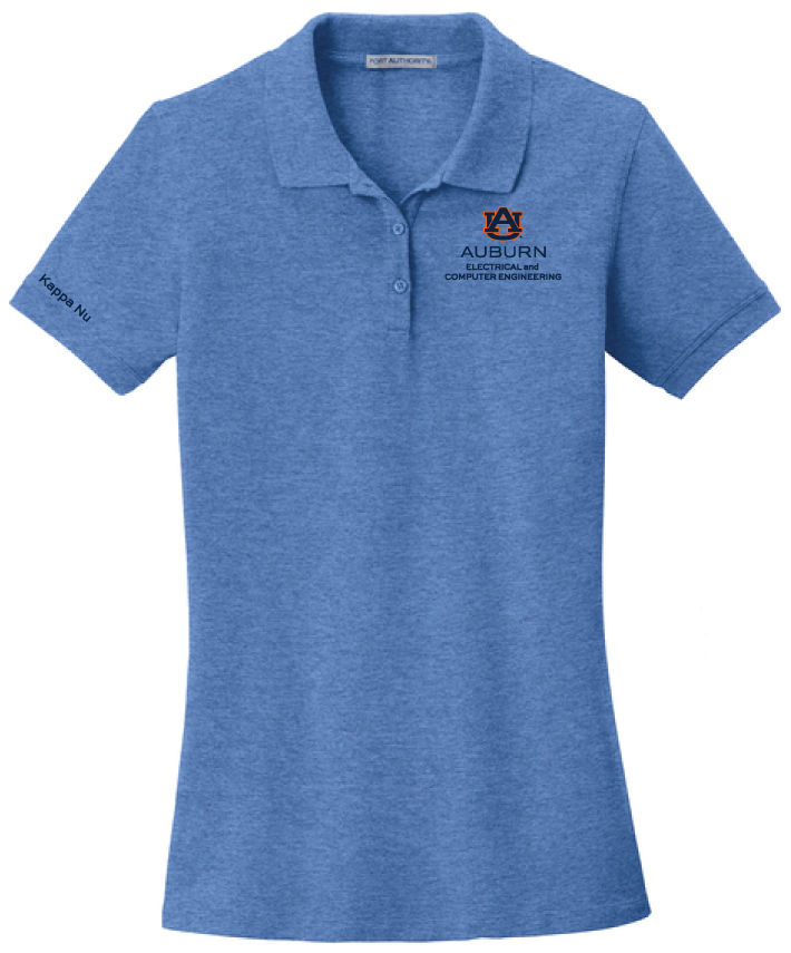 002 AU IEEE Heather Blue Ladies Polo Embroidered
