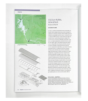 Printed feature in Especial Espaços de Ensino, Revista PROJETO. Photograph of the publication