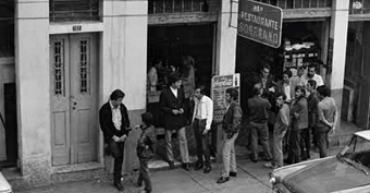 Exterior of Bar Restaurante Soberano, Rua do Triunfo 155, São Paulo, c. 1970s. Photographer and original archive unidentified.