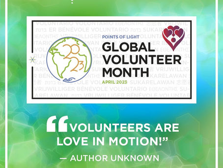 It's Global Volunteer Month!