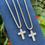 Miniatura: Cruz Icy + Cadena Torzal / Cuerda Plata ley .925