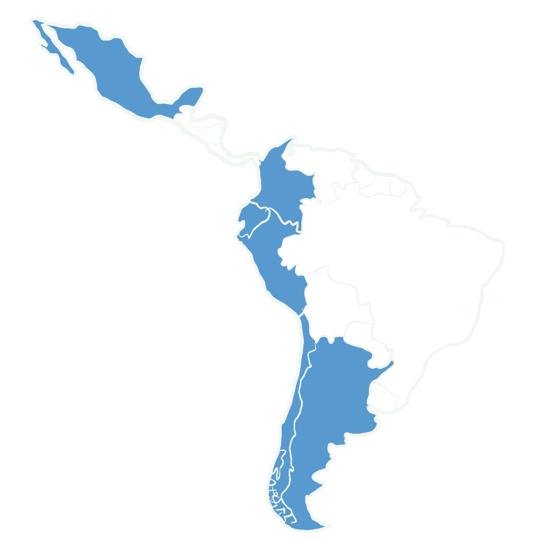 Mapa regional oficial de CxOforum con la presencia de la comunidad en Latinoamérica
