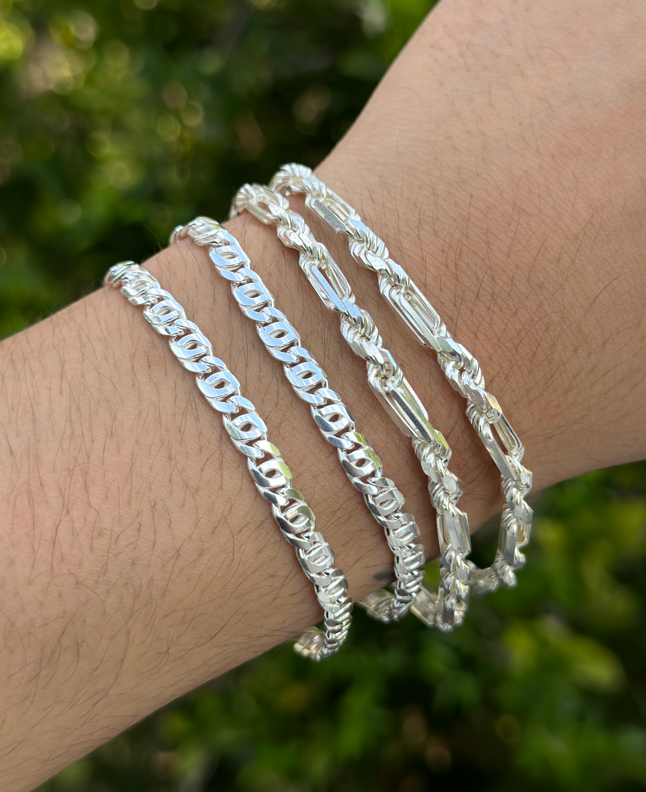 Pulso Gxcci / Torzal Figaro Plata .925 italiana