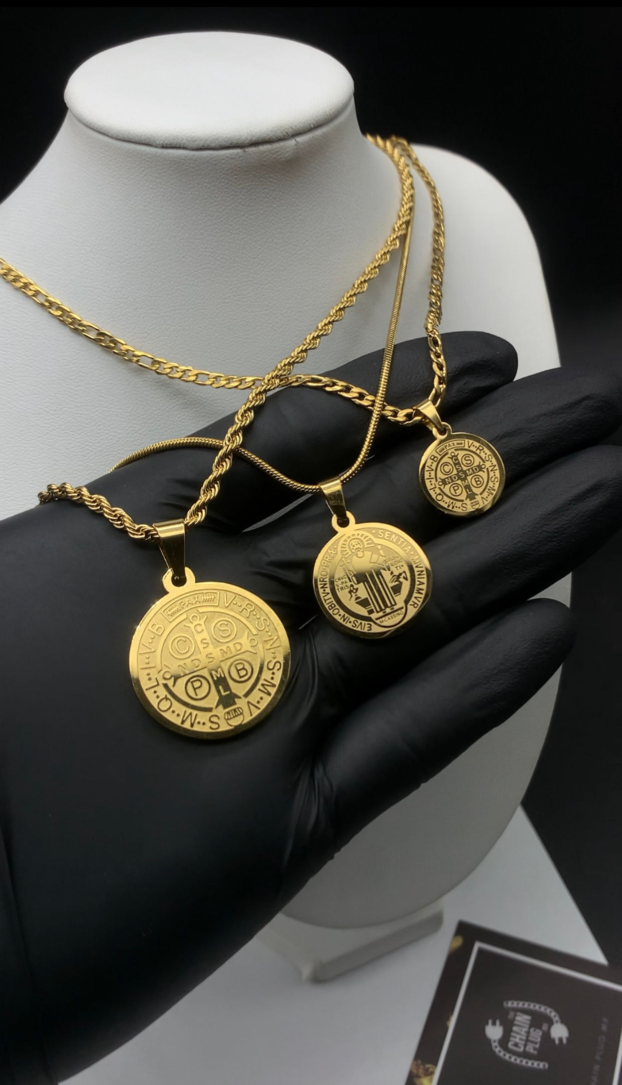 Medalla San Benito + Cadena