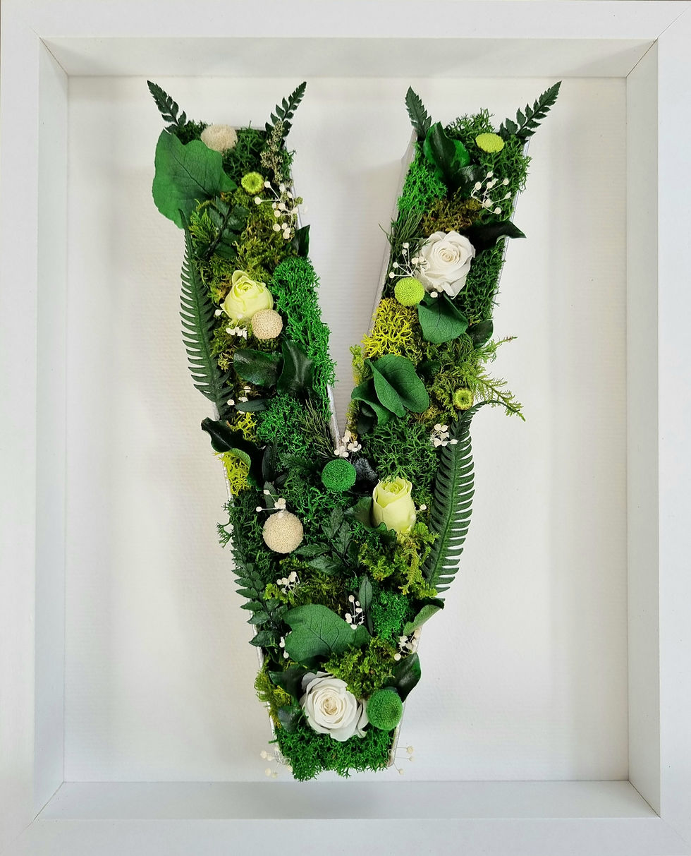 Thumbnail: Preserved flower letter - framed