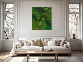 moss art installation in luxury home
