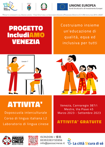 Progetto dispersione scolastica e integrazione cinesi e italiani a Venezia