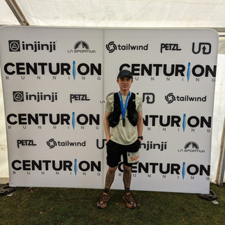 Runner at the end of Hundred Hills 50km by Centurion Running