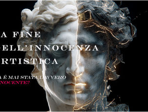 Scultura classica in marmo divisa a metà, che si fonde con una rete neurale digitale, simbolo dell’autorialità nell’arte generativa e del rapporto tra creatività umana e intelligenza artificiale.