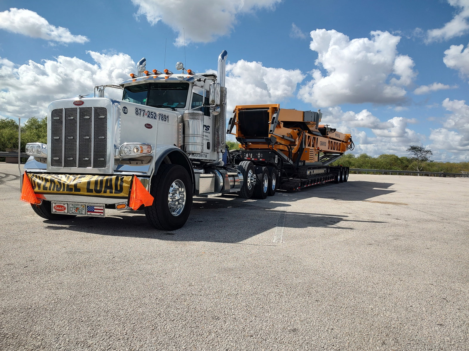 Hauling heavy equipment