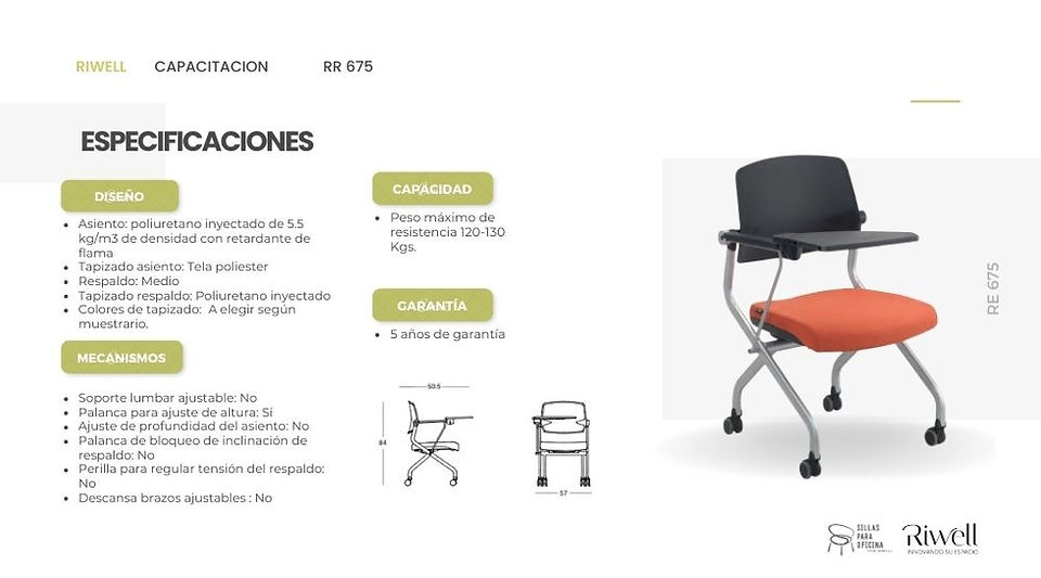 Encuentra la silla de oficina ideal en RIWELL. Contamos con una gama completa de sillas ergonómicas 