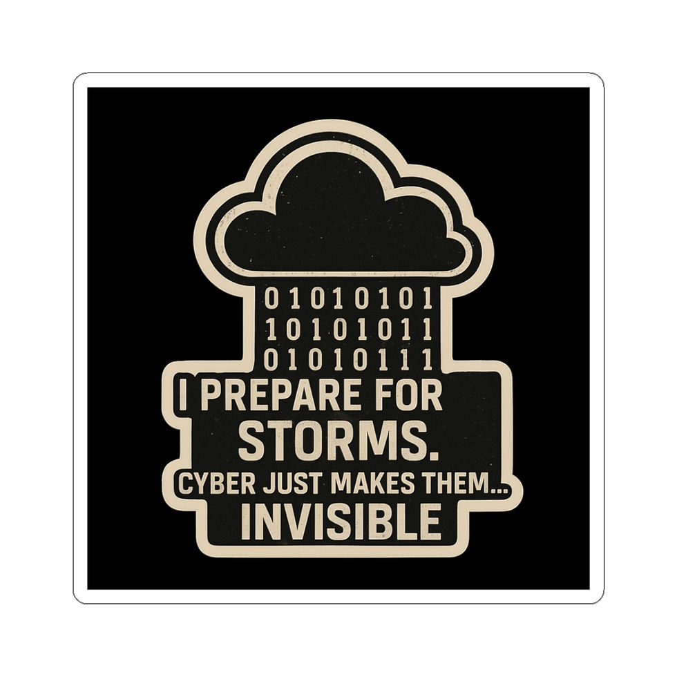Prepare for Storms sticker | Cybersecurity binary cloud design