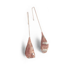 Hand carved silver earrings in Blossom Pink eco-resin bio-polymer
