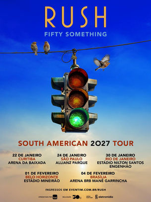 Rush anuncia turnê Fifty Something no Brasil em 2027