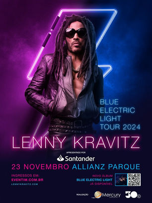 Lenny Kravitz anuncia show no Brasil com turnê mundial Blue Electric Light Tour 2024