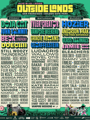 Outside Lands 2025 anuncia programação diária e adiciona Beck com orquestra ao line-up