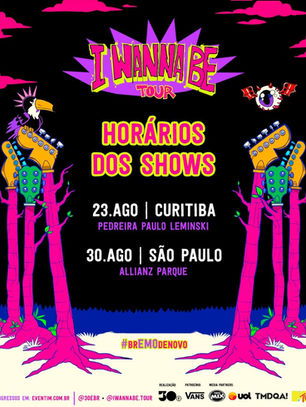 É hora de preparar o Vans e o delineador: I Wanna Be Tour divulga horários dos shows em Curitiba e São Paulo