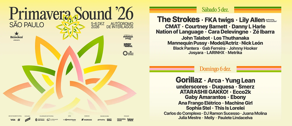 Primavera Sound São Paulo 2026 abre pré-venda exclusiva de ingressos; saiba como garantir o seu