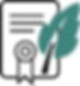Icon of a certificate and a grean tree branch and leave
