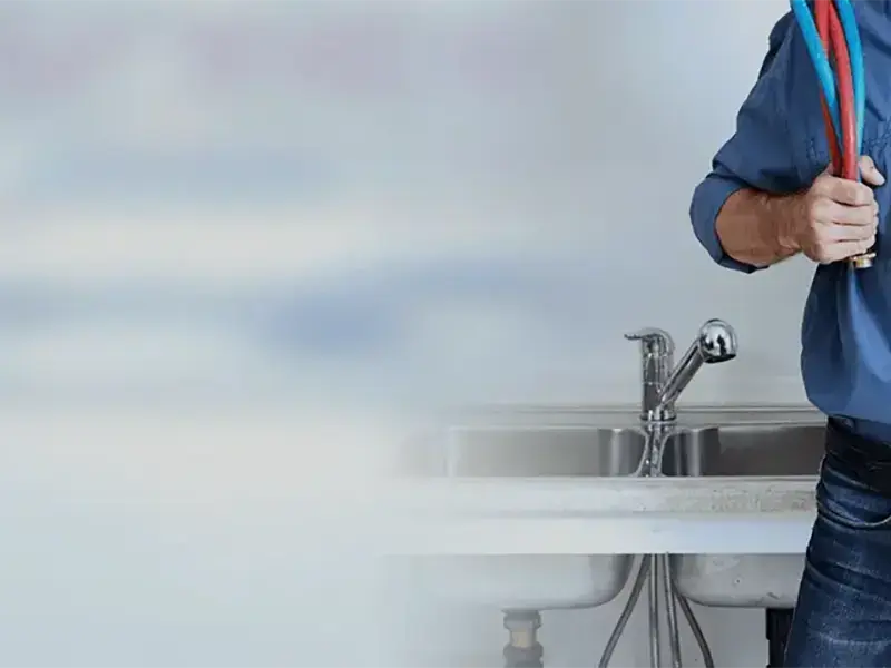 plumber with tools banner mobile