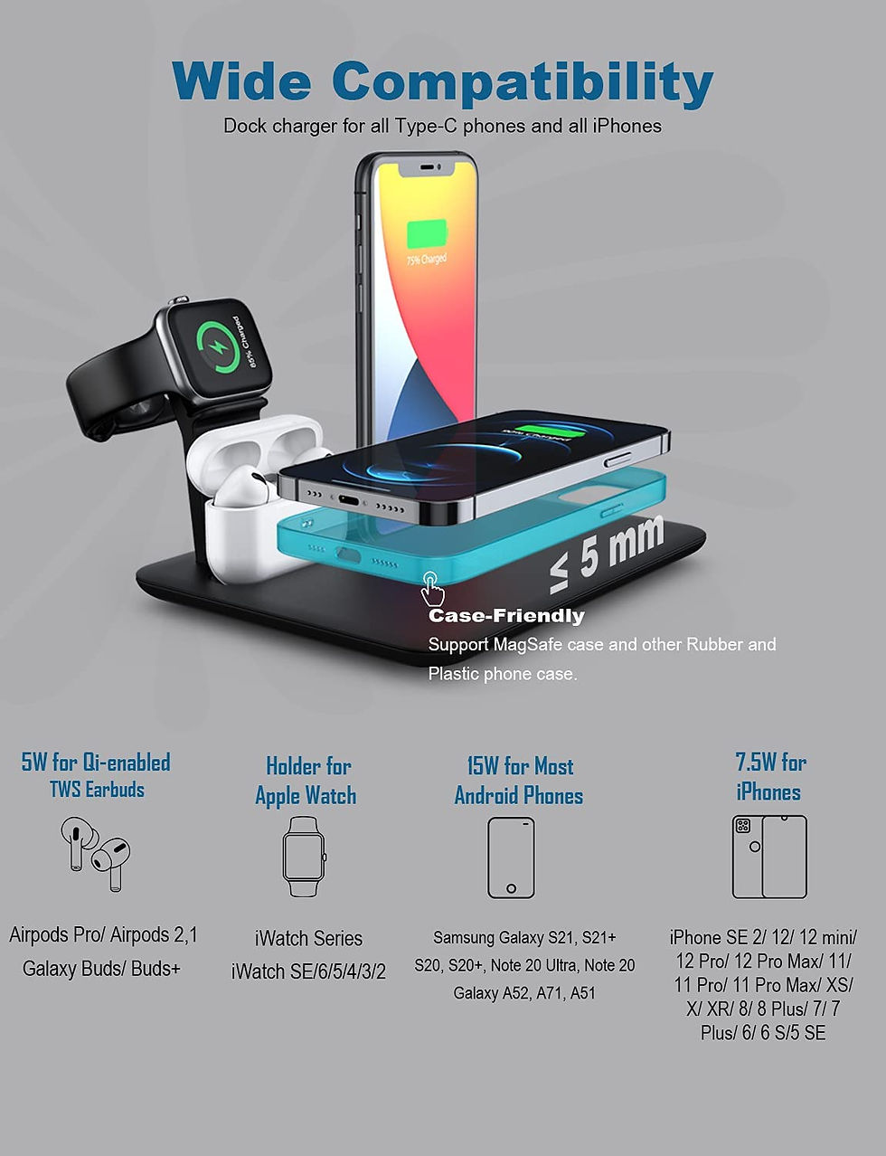 Thumbnail: 10w 15w 3 in 1 Wireless Charger