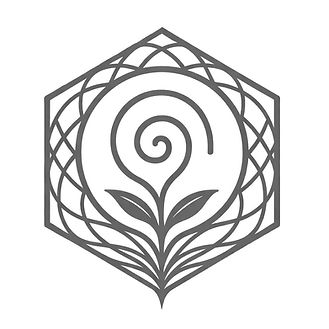 Everyday Alignment Logo Flowerlike energy spiral with petals and a woven background