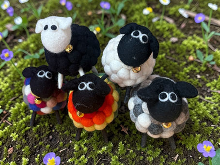 A flock of lovely little sheep.