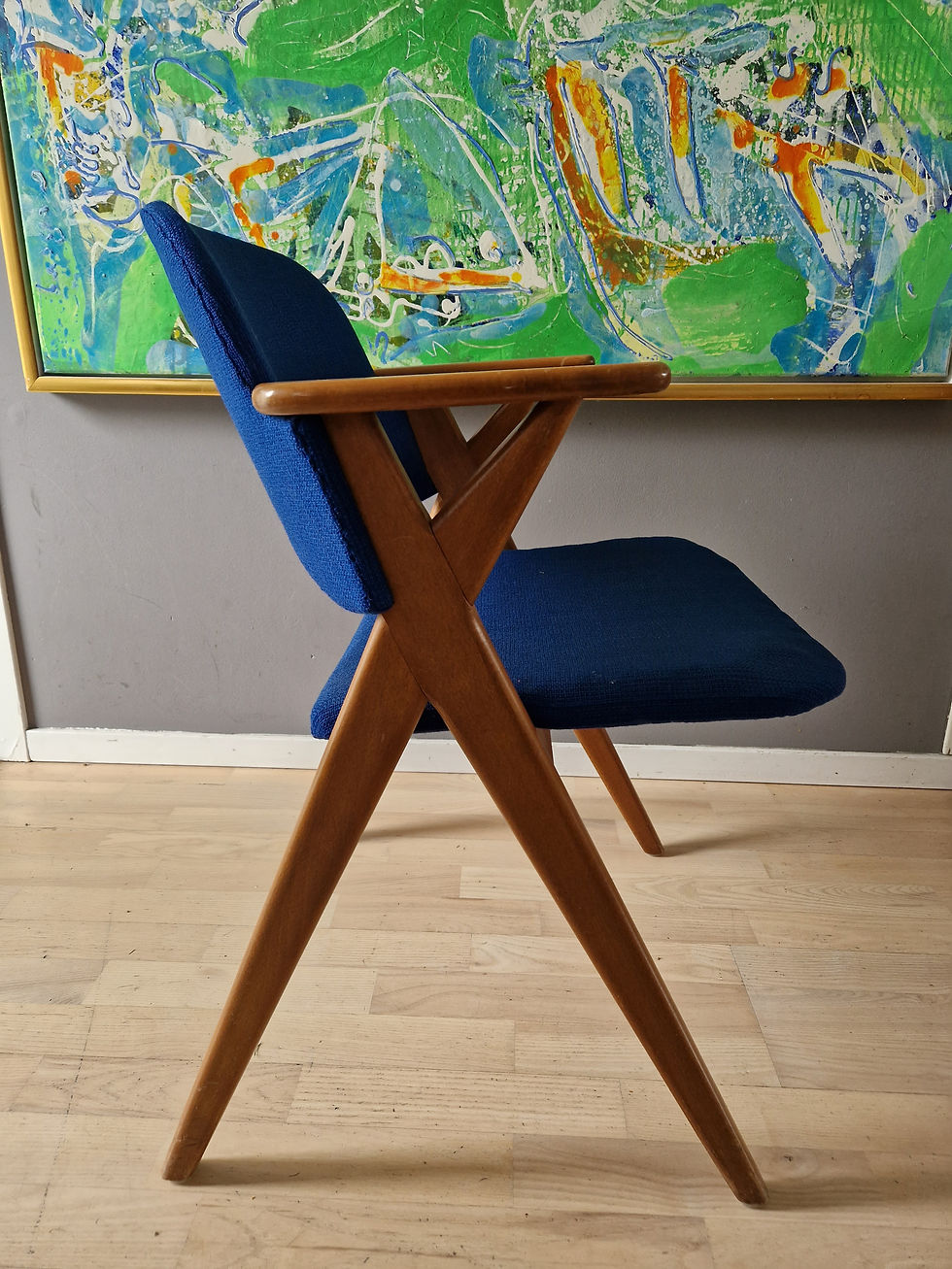 Miniatyrbild: Bockstol med originalklädsel
