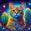 Thumbnail: The Night Desert Cat Mini Print (Ltd. Edition)