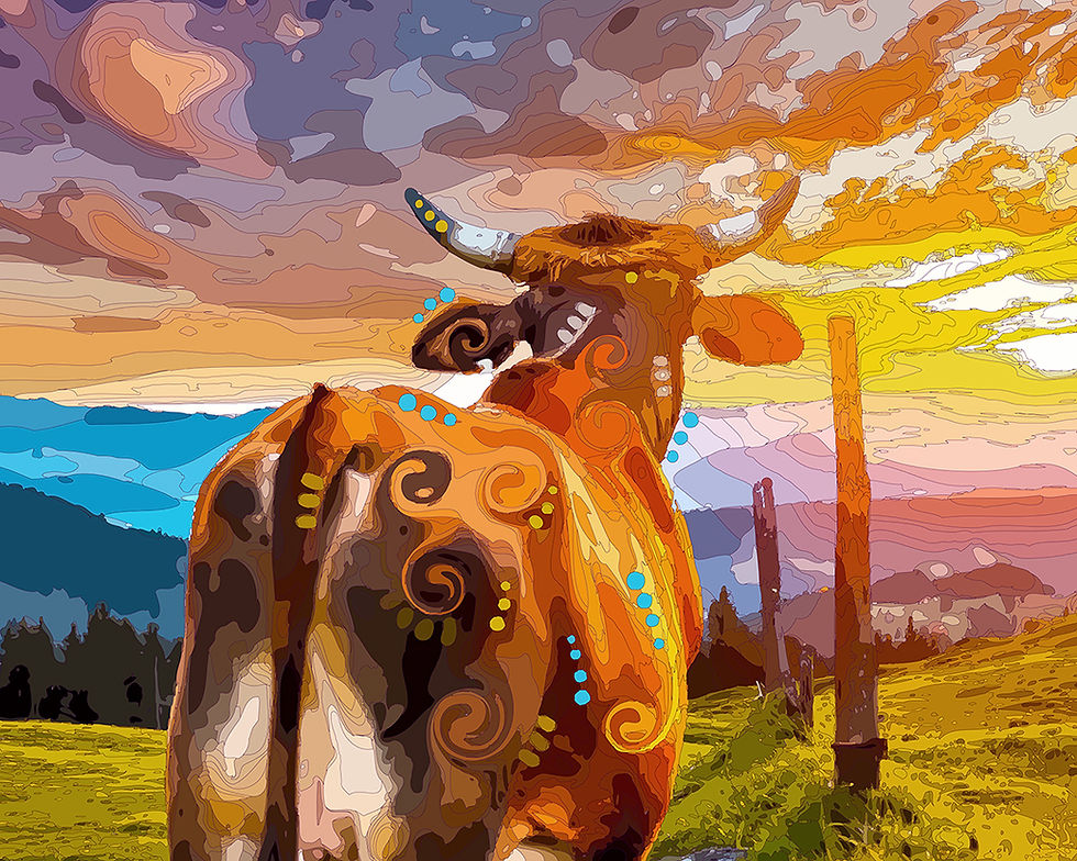 Thumbnail: The Sunset Cow Mini Print (Ltd. Edition)