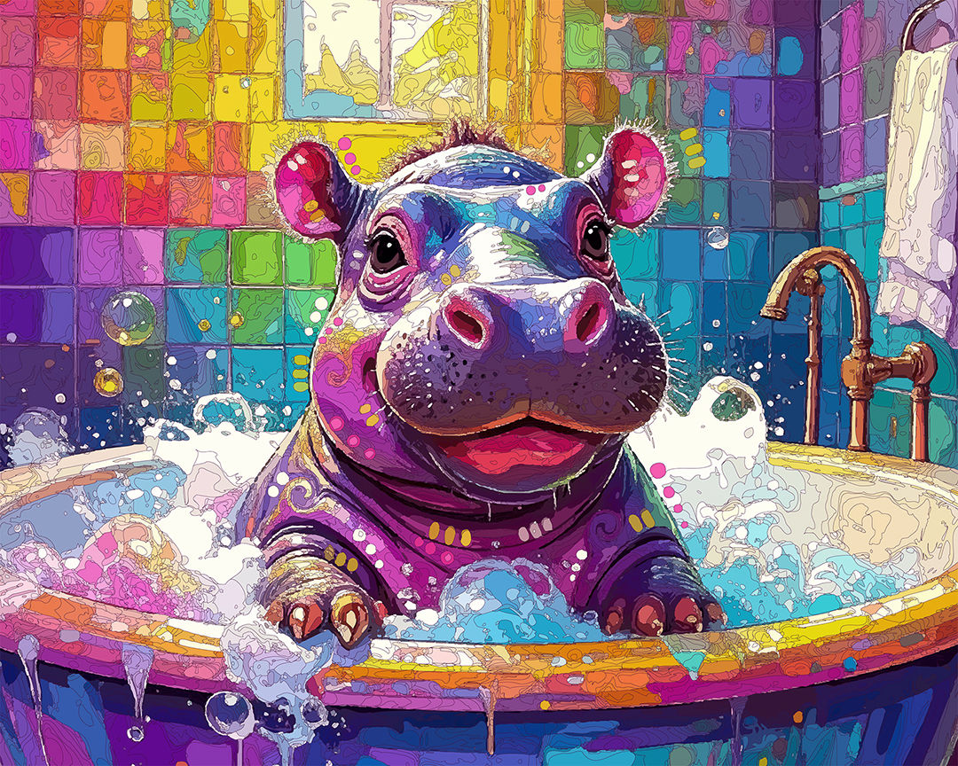 The Bubble Bath Baby Hippo Mini Print (Ltd. Edition)