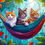 Thumbnail: The Hammock Cats Mini Print (Ltd. Edition)