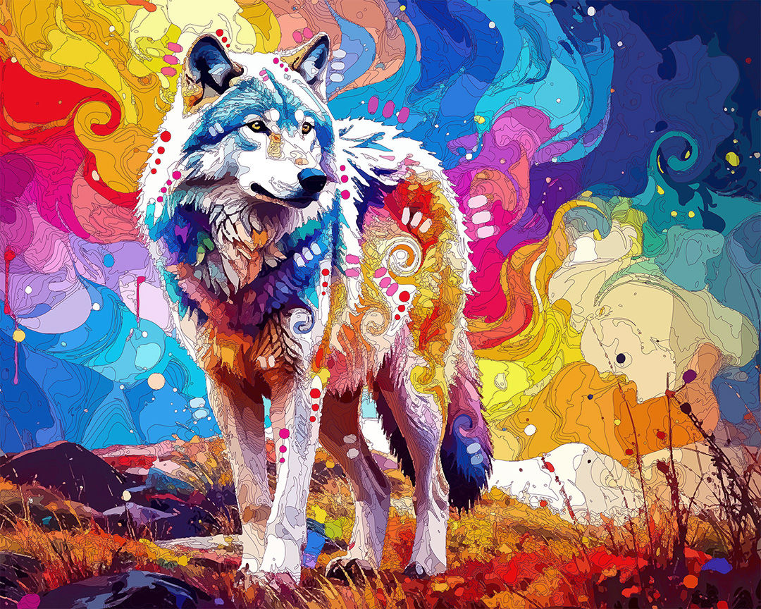 The Fluid Grey Wolf Mini Print (Ltd. Edition)