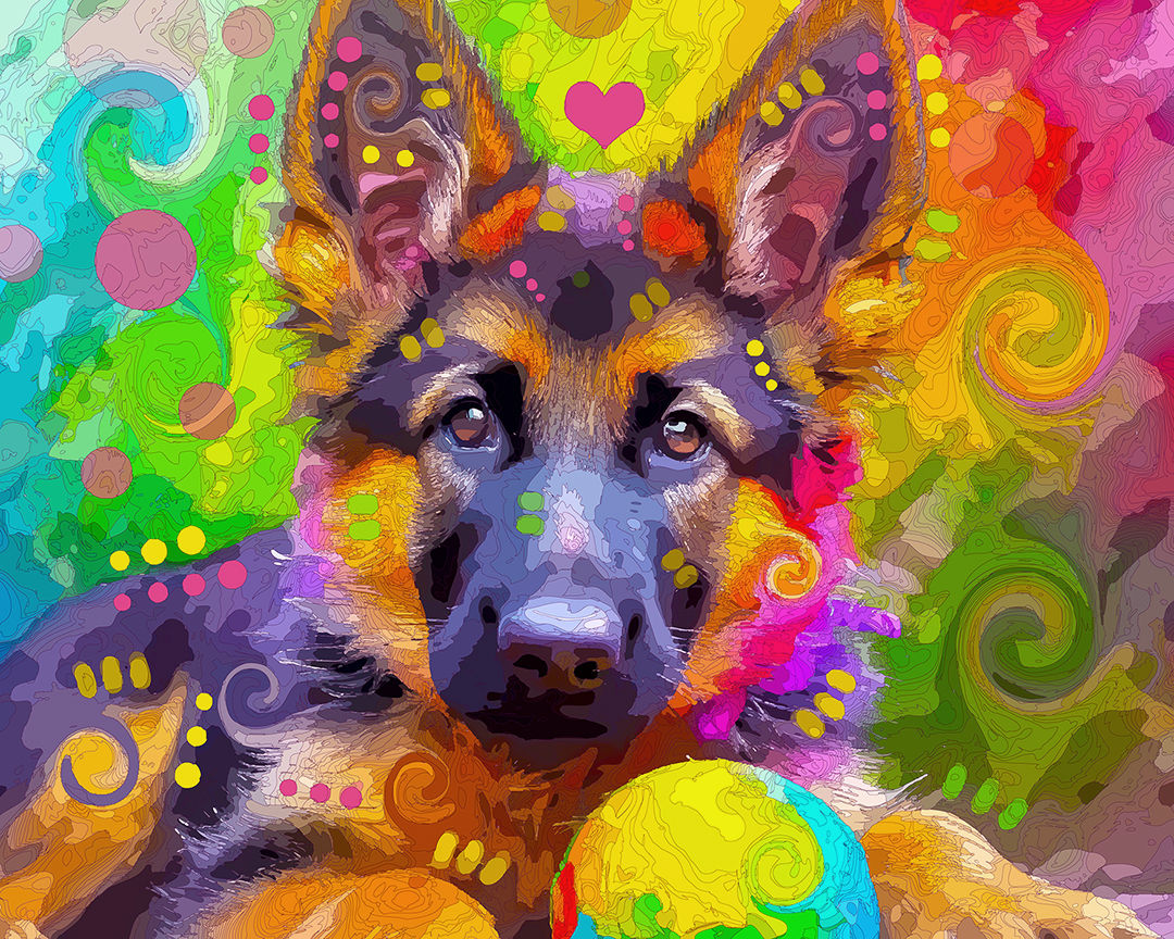 The Play Ball Shep Pup Mini Print (Ltd. Edition)